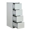 Nilkamal Magna 4 Door Filing Cabinet (Grey) - Slight Side View With Open Drawer