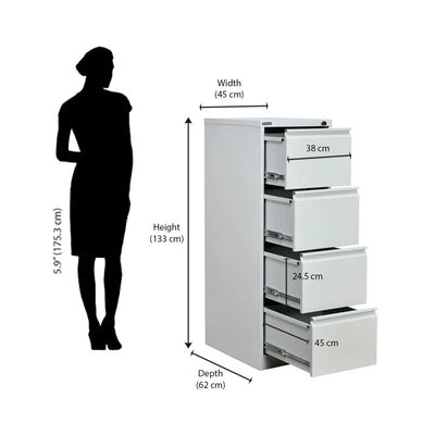 Nilkamal Magna 4 Door Filing Cabinet (Grey)