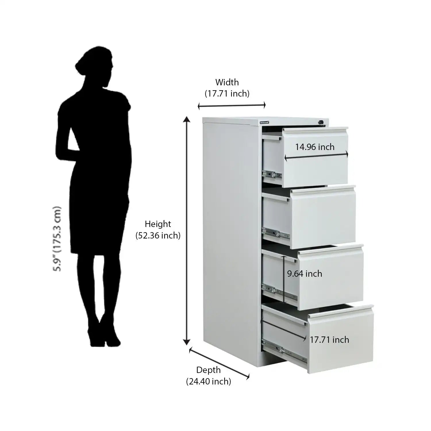 Nilkamal Magna 4 Door Filing Cabinet (Grey)