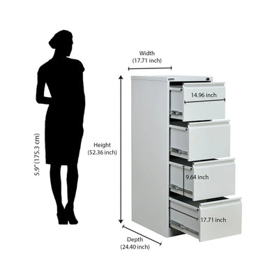 Nilkamal Magna 4 Door Filing Cabinet (Grey)