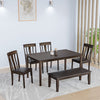 Nilkamal Magnito 6 Seater Dining Set with Bench (Brown)