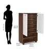 Nilkamal Ardor Shoe Cabinet (Oak/Frosty White) - Size In Centimeter