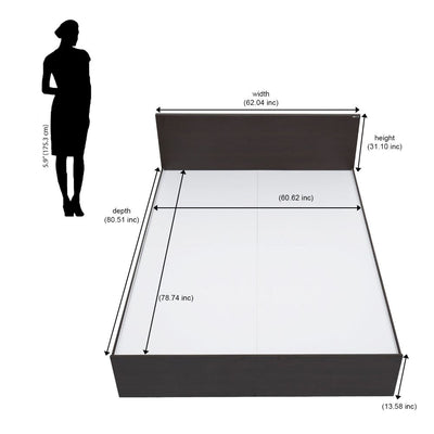 Nilkamal Arthur Queen Bed (Walnut)