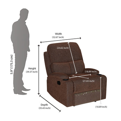 Nilkamal Matt 1 Seater Manual Recliner (Cocoa)