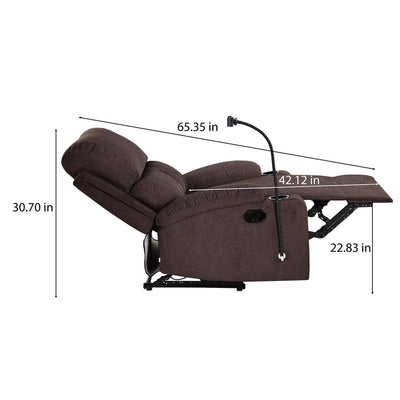 Nilkamal Matt 1 Seater Manual Recliner with Cup & Mobile Holder (Cocoa Brown)