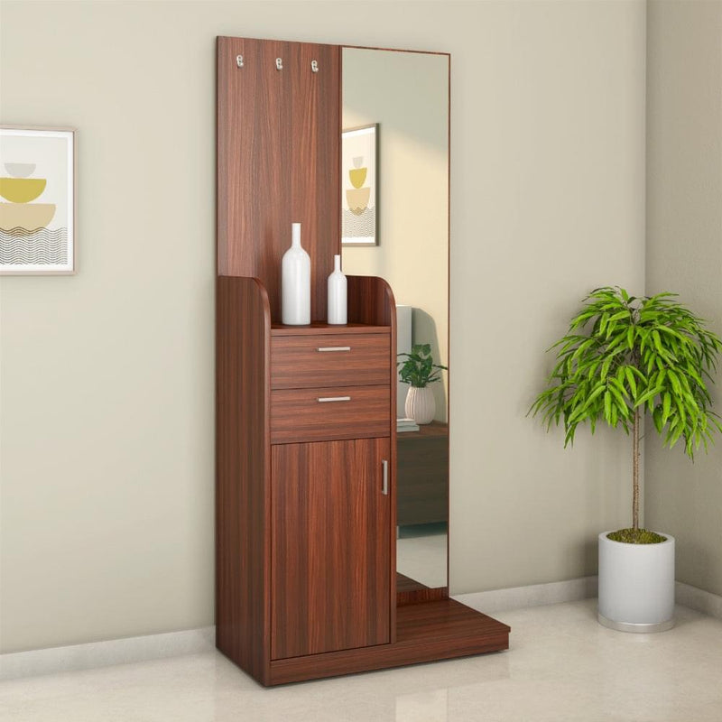 Max Engineered Wood Dresser with Mirror Classic Walnut