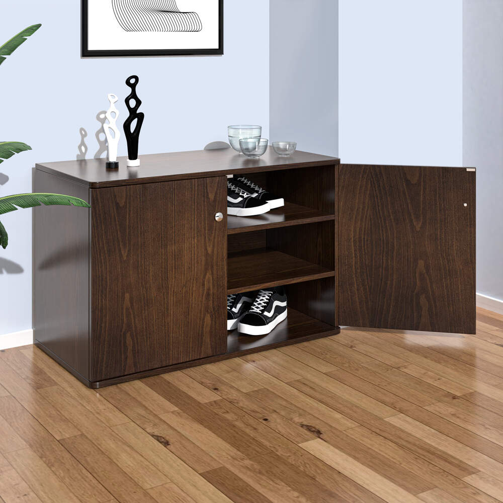 Nilkamal Churchill Shoe Cabinet (Classic Walnut)