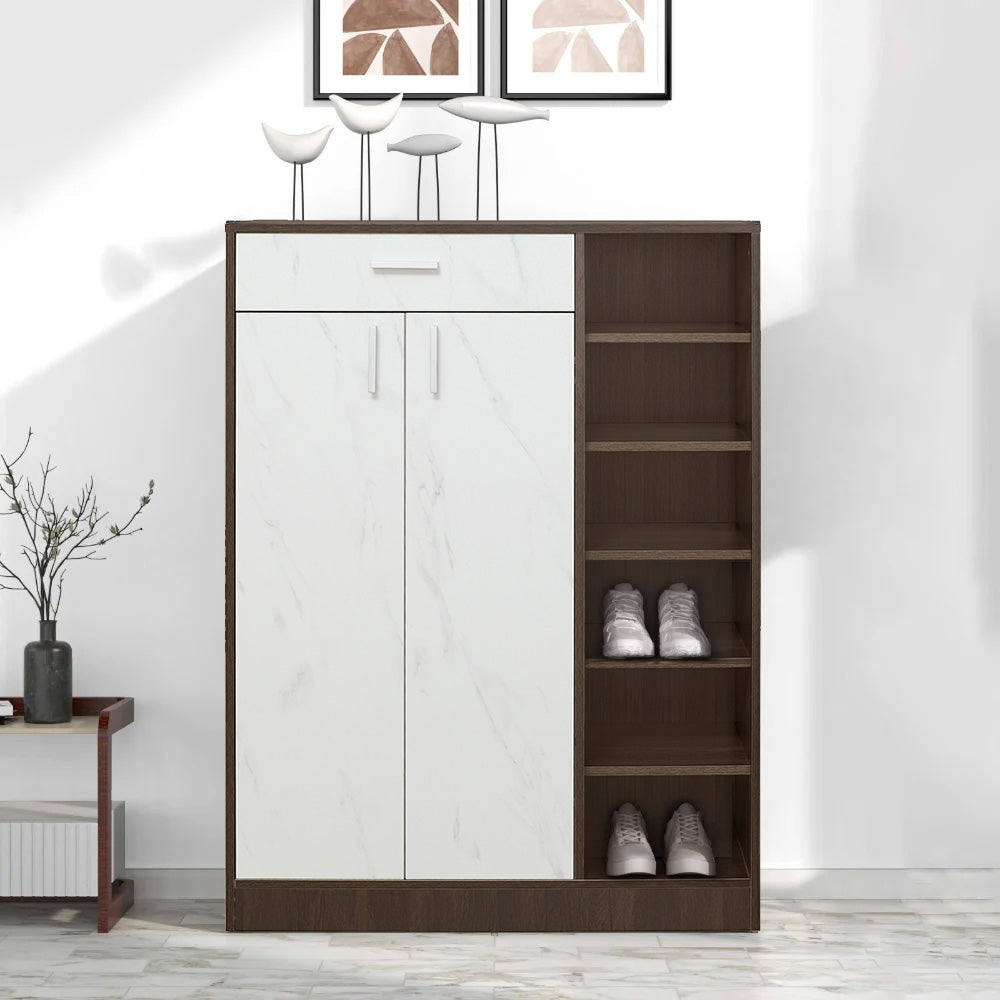Nilkamal Cresta Shoe Cabinet (Golden Oak/White Statuario)