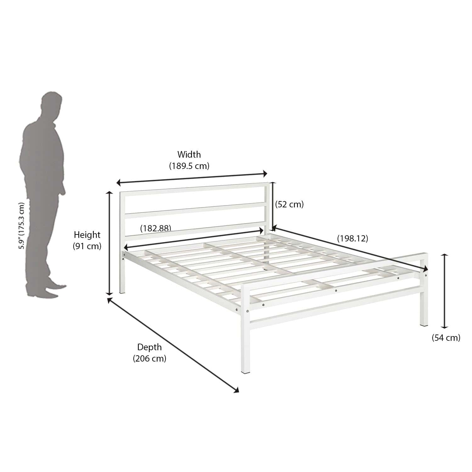 Nilkamal Striker Metal King Bed (Black)
