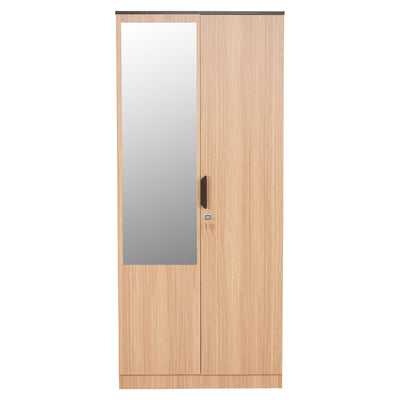 Nilkamal Milford 2 Door Wardrobe With Mirror (Urban Teak)