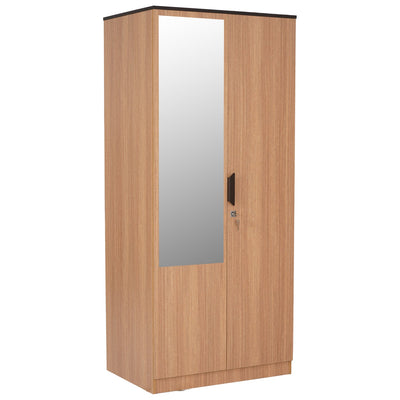 Nilkamal Milford 2 Door Wardrobe With Mirror (Urban Teak)