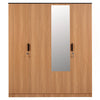 Nilkamal Milford 4 Door Wardrobe With Mirror (Urban Teak) - Front View
