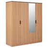 Nilkamal Milford 4 Door Wardrobe With Mirror (Urban Teak) - Slight Side View 2