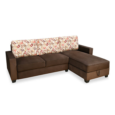 Nilkamal Marigold Velvet Fabric Lounger Sofa (Choco Brown)
