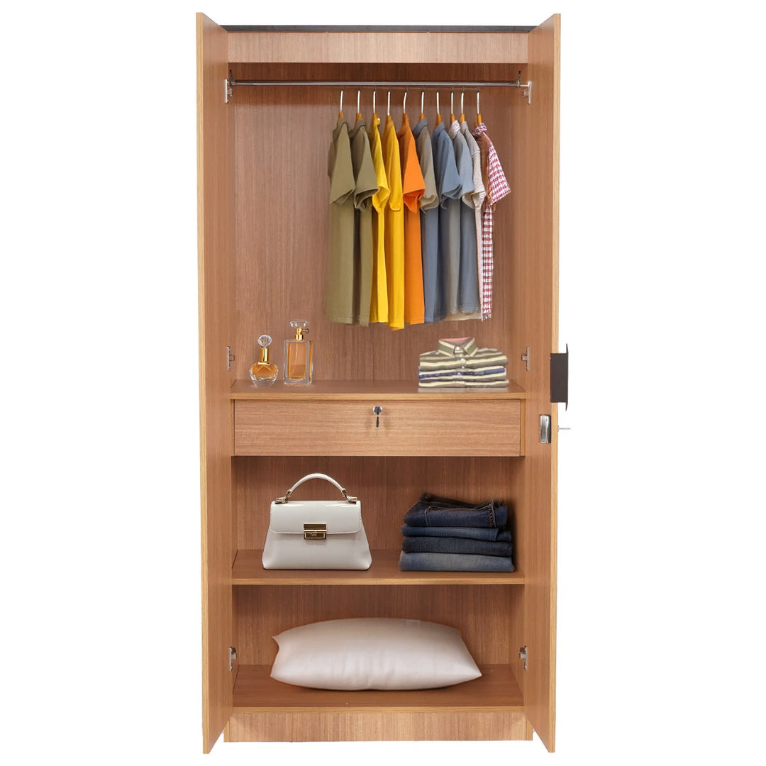 Nilkamal Milford 2 Door Wardrobe (Urban Teak)