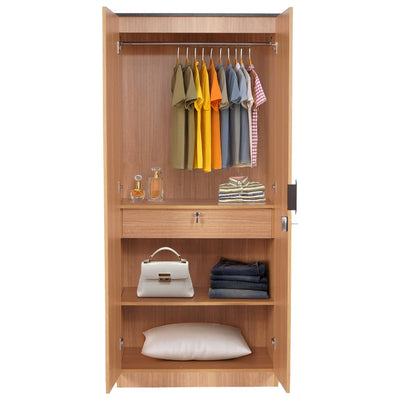 Nilkamal Milford 2 Door Wardrobe (Urban Teak)
