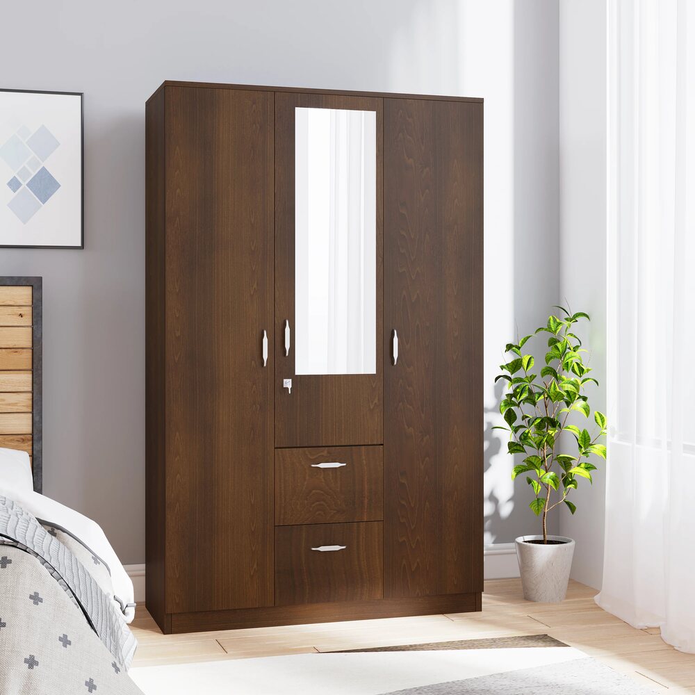 3 door wardrobe with mirror price discount