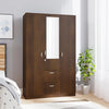 Nilkamal Mozart 3 Door Wardrobe with Mirror (Walnut)
