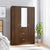 Nilkamal Mozart 3 Door Wardrobe with Mirror (Walnut)