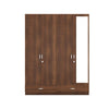 Nilkamal Mozart 4 Door Mirror Wardrobe (Walnut) - Front View