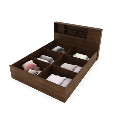 Nilkamal Mozart Queen Bed With Storage (Walnut)