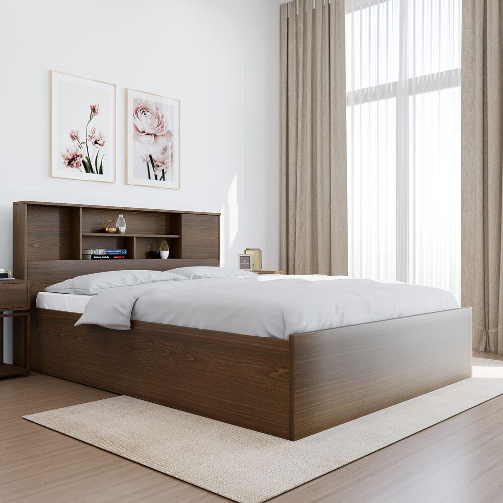 Nilkamal Mozart Queen Bed With Storage (Walnut)