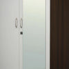 Nilkamal Mozart 4 Door Mirror Wardrobe (Walnut / White) - Close Up View