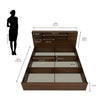 Nilkamal Mozart King Bed With Storage (Walnut) - Size In Centimeter