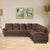 Nilkamal Rebecca Velvet Corner Sofa (Choco Brown)