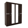 Nilkamal Riva 4 Door Wardrobe with Mirror (New Wenge) - Slight Side View