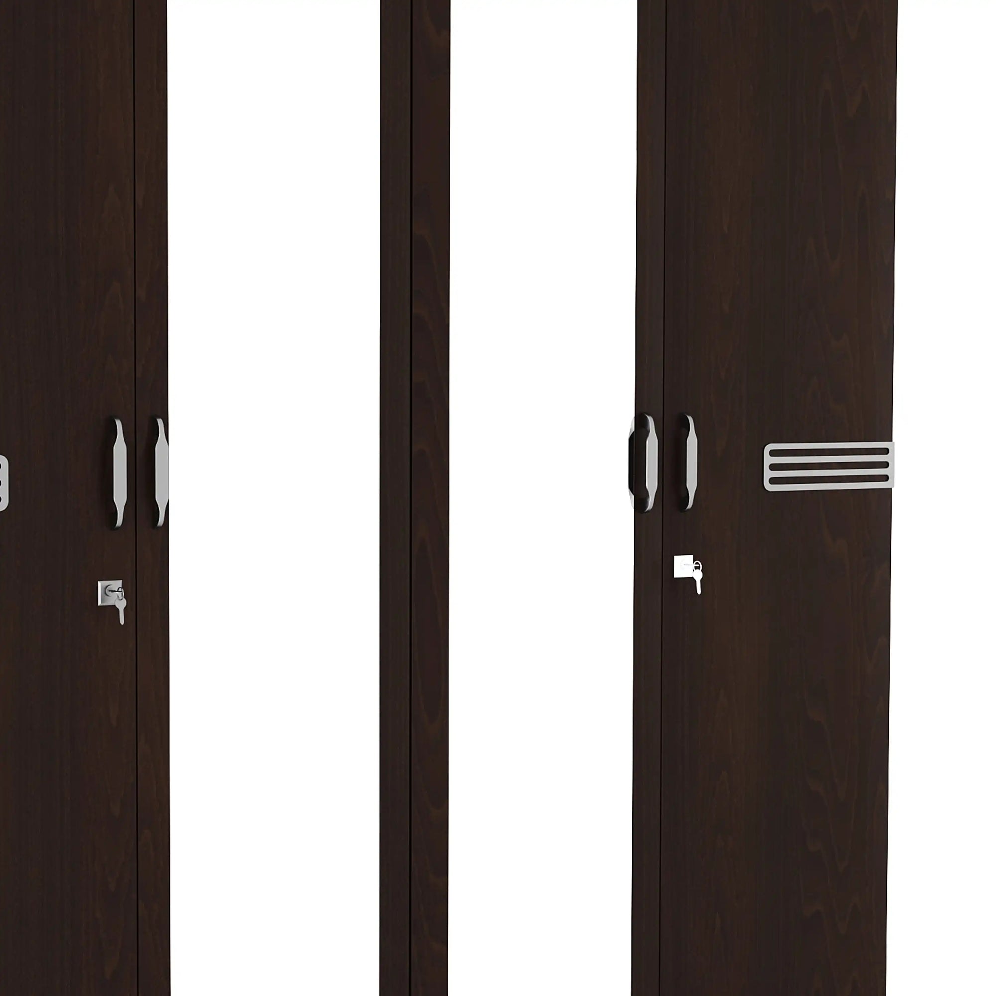 Nilkamal Riva 4 Door Wardrobe with Mirror (New Wenge)