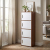 Nilkamal Sear 4 Tier Storage Cabinet (Classic Walnut & White)