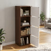 Nilkamal Sear 4 Tier Storage Cabinet (Classic Walnut & White)