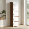 Nilkamal Sear 5 Tier Storage Cabinet (Classic Walnut & White)