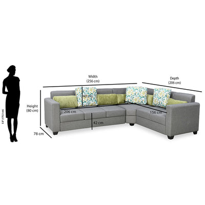 Nilkamal Dew Corner Sofa (Grey)