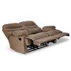 Nilkamal Skelton 2 Seater Manual Recliner (Velvet Brown) - Extended Slight Side View