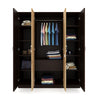 Nilkamal Willy 4 Door Mirror Wardrobe (New Wenge / Sonama Oak) - Front Storage View