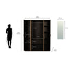 Nilkamal Willy 4 Door Mirror Wardrobe (New Wenge / Sonama Oak) - Size In Centimeter