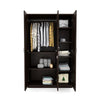 Nilkamal Willy 3 Door Wardrobe with Mirror (New Wenge) - Front View With Open Storage 2