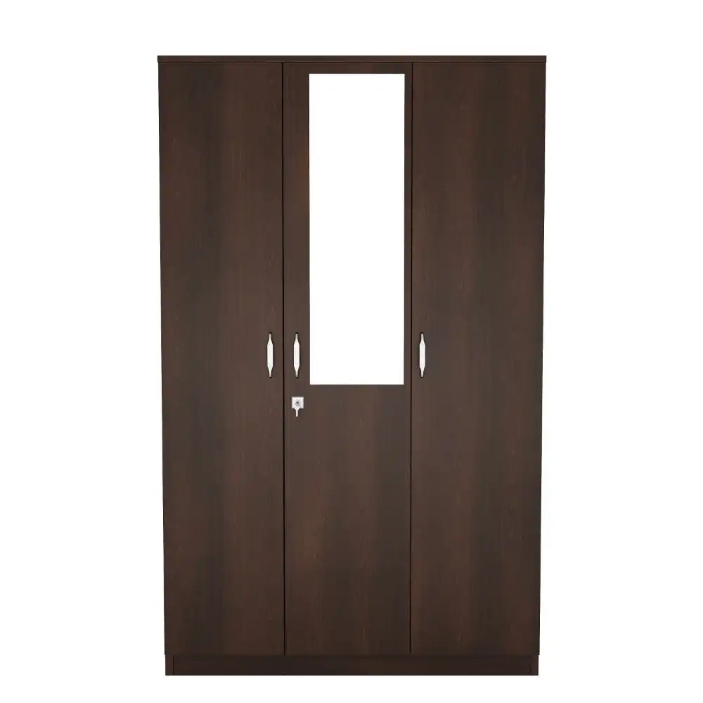 Nilkamal Willy 3 Door Wardrobe with Mirror (New Wenge)