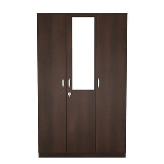 Nilkamal Willy 3 Door Wardrobe with Mirror (New Wenge)