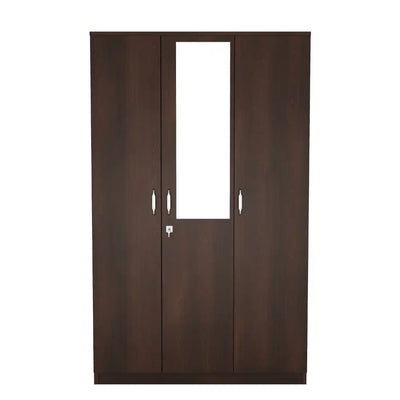 Nilkamal Willy 3 Door Wardrobe with Mirror (New Wenge)