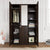 Nilkamal Willy 3 Door Wardrobe with Mirror (New Wenge)