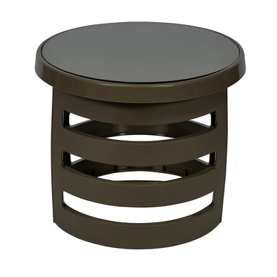 Nilkamal Exotica Chairs and Mystique Glass Top Coffee Table Plastic Outdoor Set (Season Rust Brown)