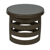 Nilkamal Arena Chairs and Mystique Glass Top Coffee Table Plastic Outdoor Set (Walnut & Season Rust Brown)