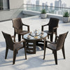 Nilkamal Mystique Plastic Outdoor Set with 4 Chairs and 1 Table (Season Rust Brown)