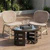 Nilkamal Arena Chairs and Mystique Glass Top Coffee Table Plastic Outdoor Set (Luxury Beige/Light Beige & Season Rust Brown)