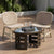 Nilkamal Arena Chairs and Mystique Glass Top Coffee Table Plastic Outdoor Set (Luxury Beige/Light Beige & Season Rust Brown)