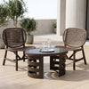 Nilkamal Arena Chairs and Mystique Glass Top Coffee Table Plastic Outdoor Set (Walnut & Season Rust Brown)