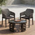 Nilkamal Captain Chairs and Mystique Glass Top Coffee Table Plastic Outdoor Set (Season Rust Brown)
